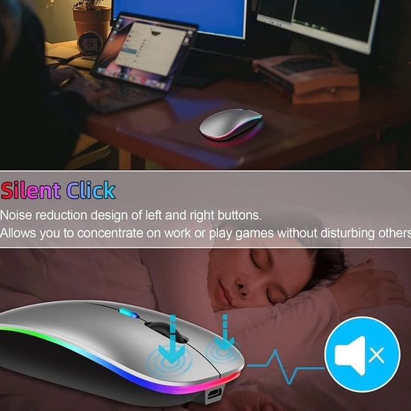 Brand New RGB Wireless Mouse LED Gaming Mouse Bluetooth Rechargeable - Picture 8 of 14